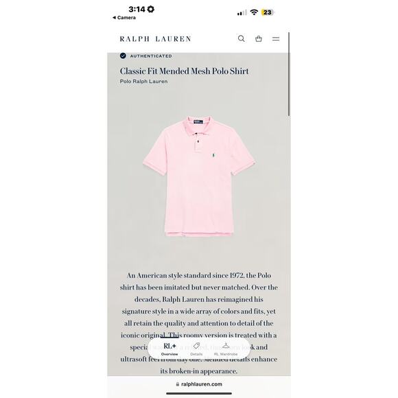 Polo Ralph Lauren Classic Fit Mended Mesh Polo Shirt $198 - Picture 5 of 5